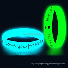 Customized Injected Filled Color Luminous Silicone Wristband